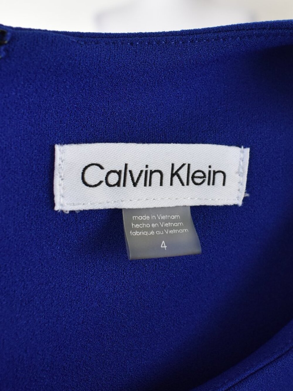 Calvin Klein Button Trim Side Slit Midi Sheath Dress - 4 - Picture 9 of 9